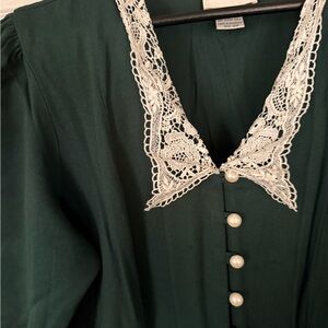 Ultra Dress Collection Forest Green Lace Midi Dress